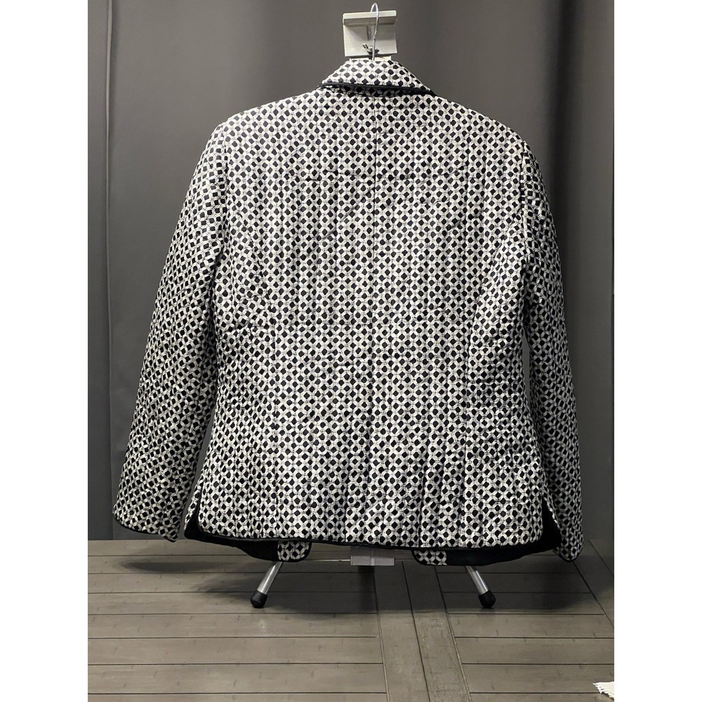 Anne Carson Quilted Jacket Silk Lined Polyester Geometric Diamond Dark Academia - Picture 3 of 3